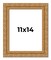 Photo Size Contemporary Gold Picture Frame - UV Acrylic, Foam Board Backing, Hanging Hardware